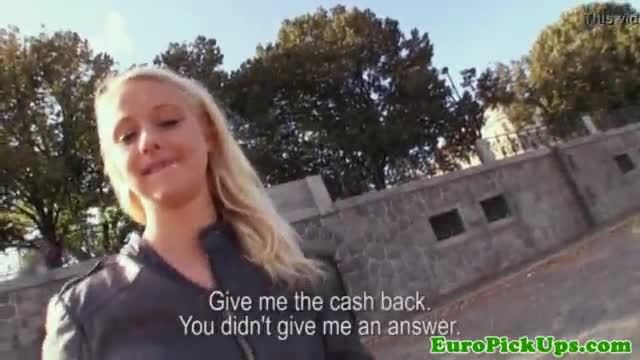 Public teen pulled gives head for cash